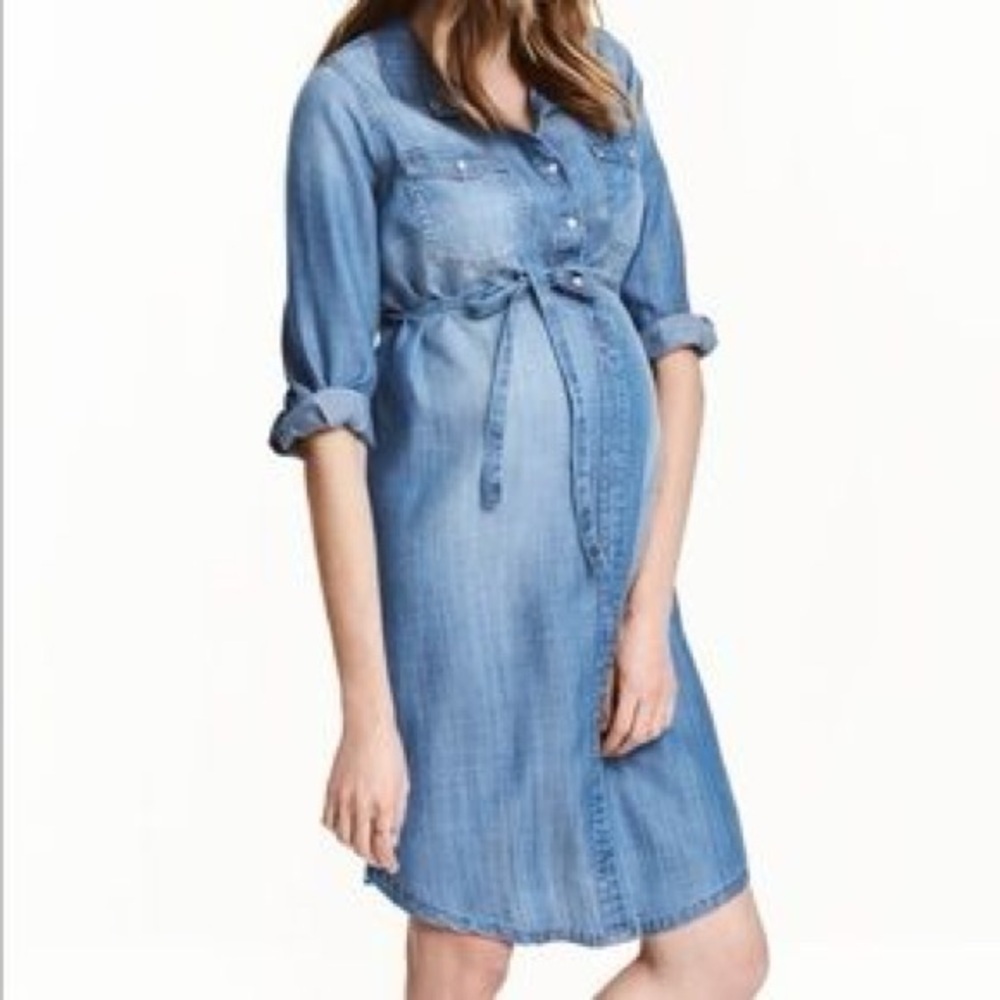MAMA BEFORE & AFTER DENIM
DRESS Maternity Shirt Dress Size S​